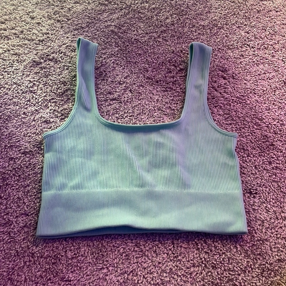 sassy shortcake mint ribbed square neck tank